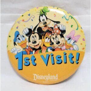 Disneyland Resort 1st Visit Metal 3" Pin Mickey Minnie Donald Daisy Goofy Pluto